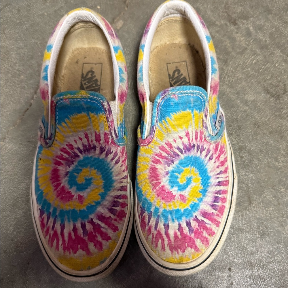 Multi-coloured Vans slip-on trainers, size 3
